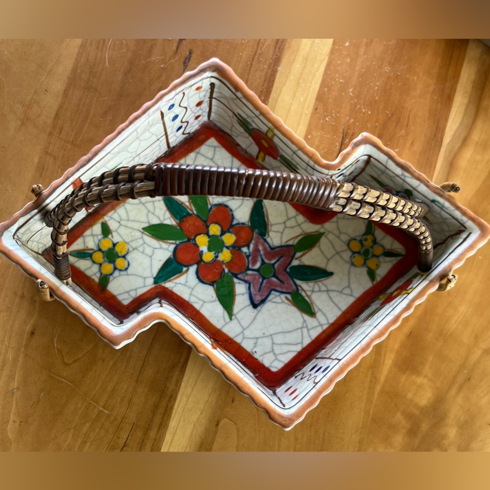 Vintage Japanese Ceramic Basket